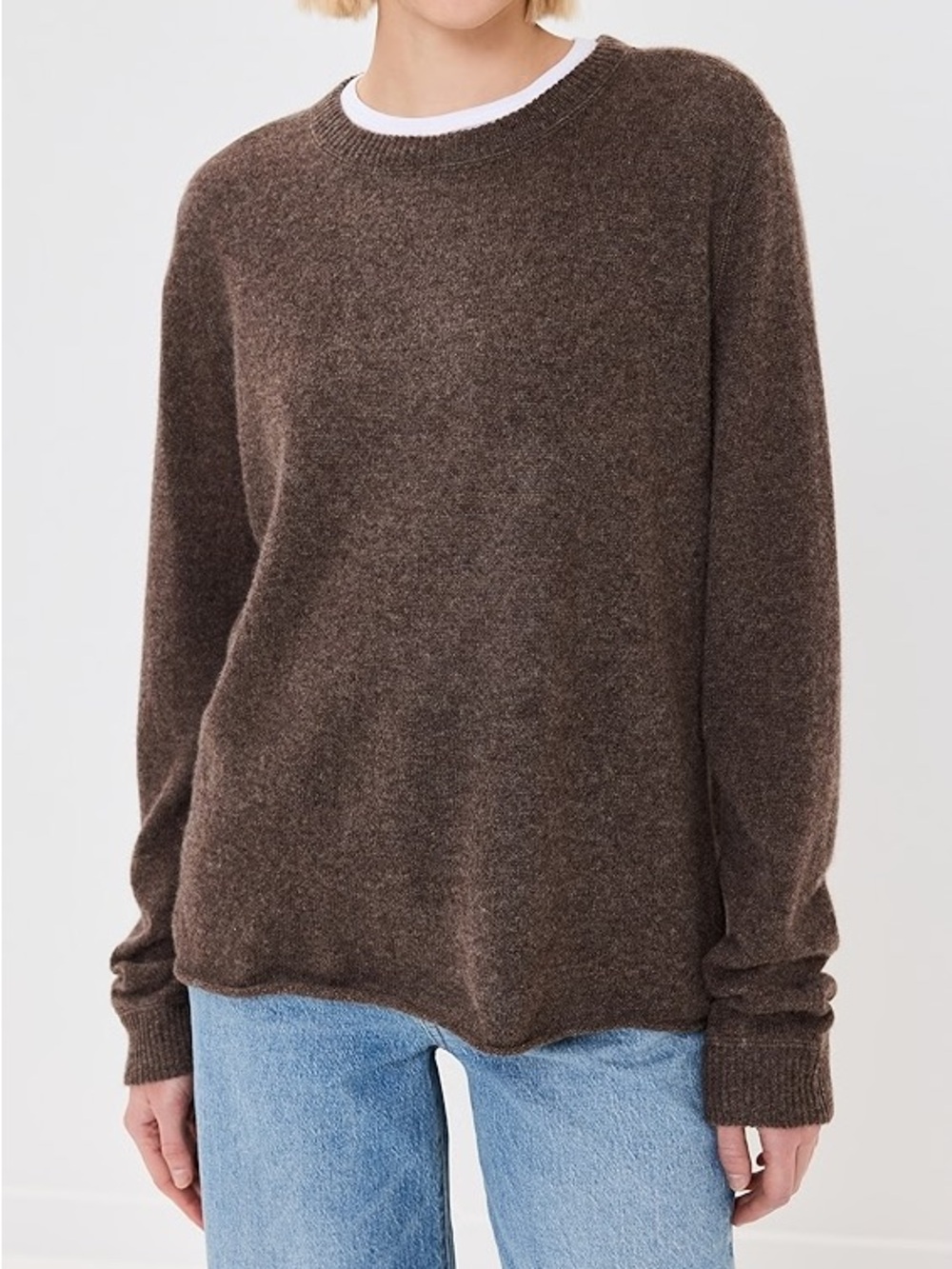 Reformation cashmere boyfriend sweater in mole